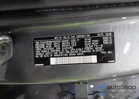 2019 Volvo Xc90 T6 R-Design from USA, damaged, VIN YV4A22PM8K1497635